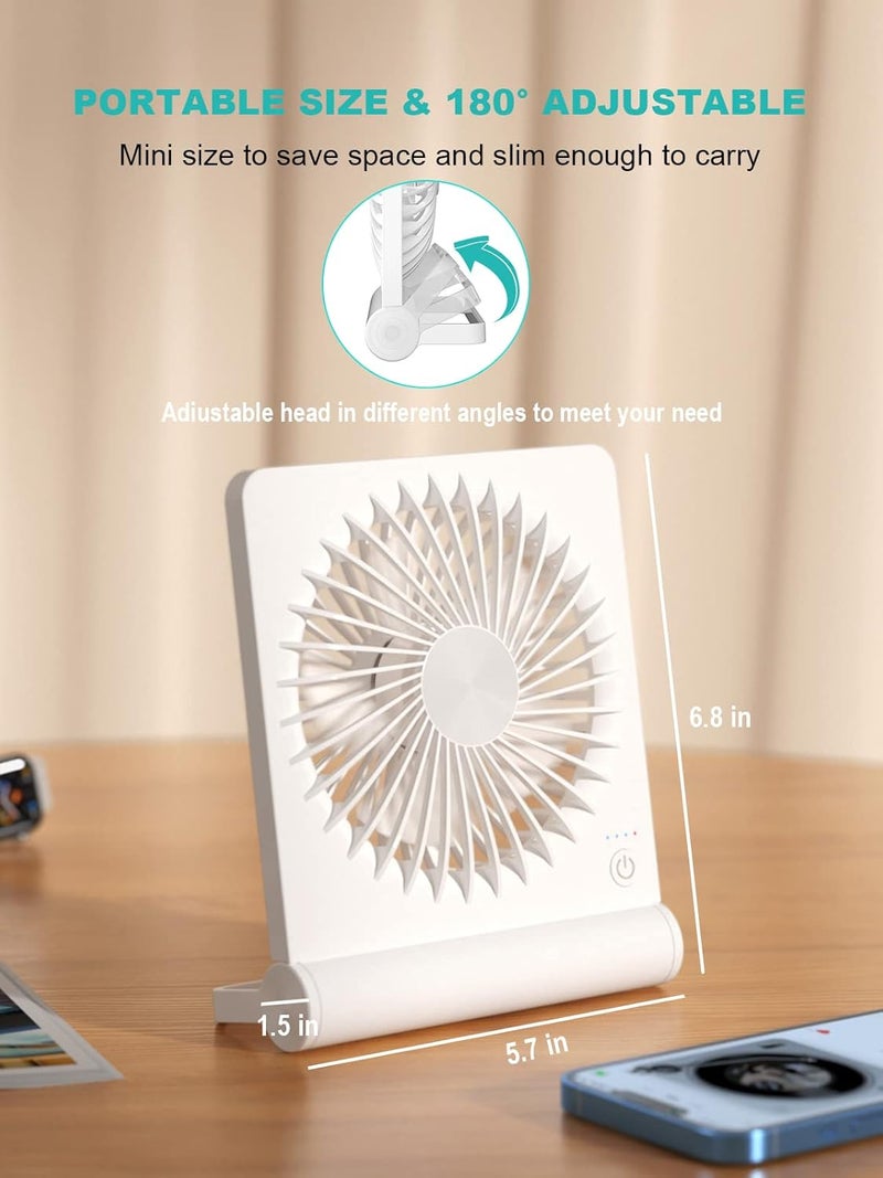 Tevelecin Small Desk Fan,Rechargeable USB Fan Battery Operated,Ultra Quiet, Strong Wind, 3 Speeds Travel Fans - Image 4